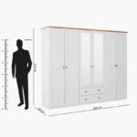 Hampton NXT 6-Door Wardrobe with 2-Drawers and Mirror