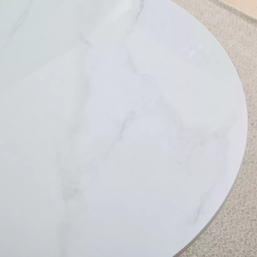 Elvis Sintered Stone 2-Seater Round Dining Table - Image 4