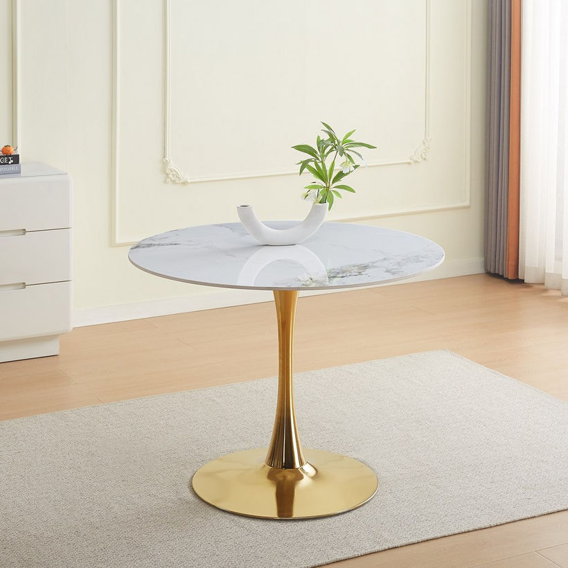 Elvis Sintered Stone 4-Seater Round Dining Table - Image 3