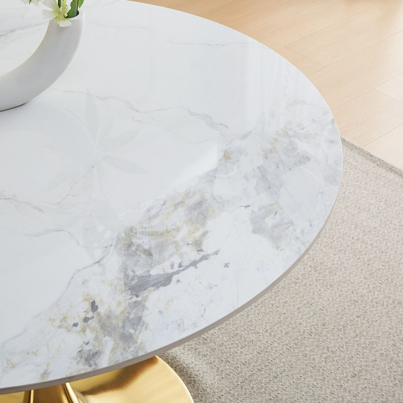 Elvis Sintered Stone 4-Seater Round Dining Table - Image 5