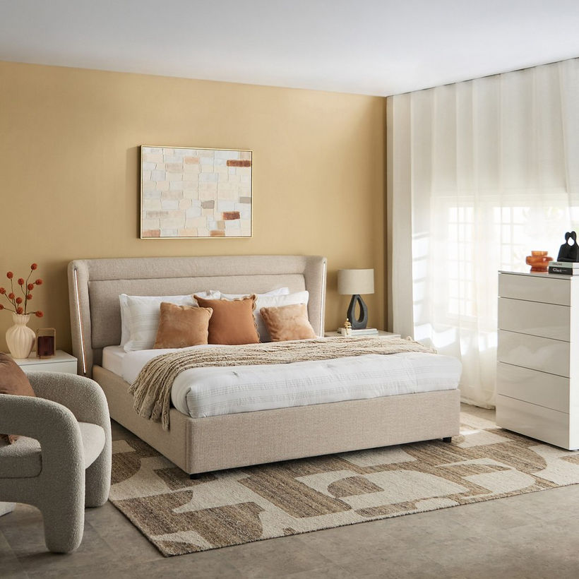 Liberty Aura Smart LED Queen Upholstered Bed - 160x200 cm - Image 9