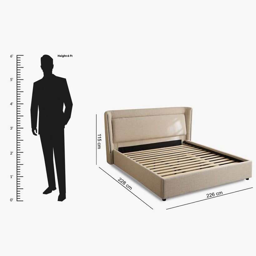Liberty Aura Smart LED Queen Upholstered Bed - 160x200 cm - Image 11