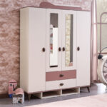 Maybelle 4-Door Wardrobe with 2 Drawers and 2 Mirrors