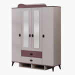 Maybelle 4-Door Wardrobe with 2 Drawers and 2 Mirrors