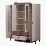 Maybelle 4-Door Wardrobe with 2 Drawers and 2 Mirrors