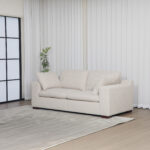 Victoria 3-Seater Fabric Sofa with 2 Arm Pillows