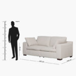 Victoria 3-Seater Fabric Sofa with 2 Arm Pillows