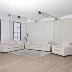 Victoria 3-Seater Fabric Sofa with 2 Arm Pillows