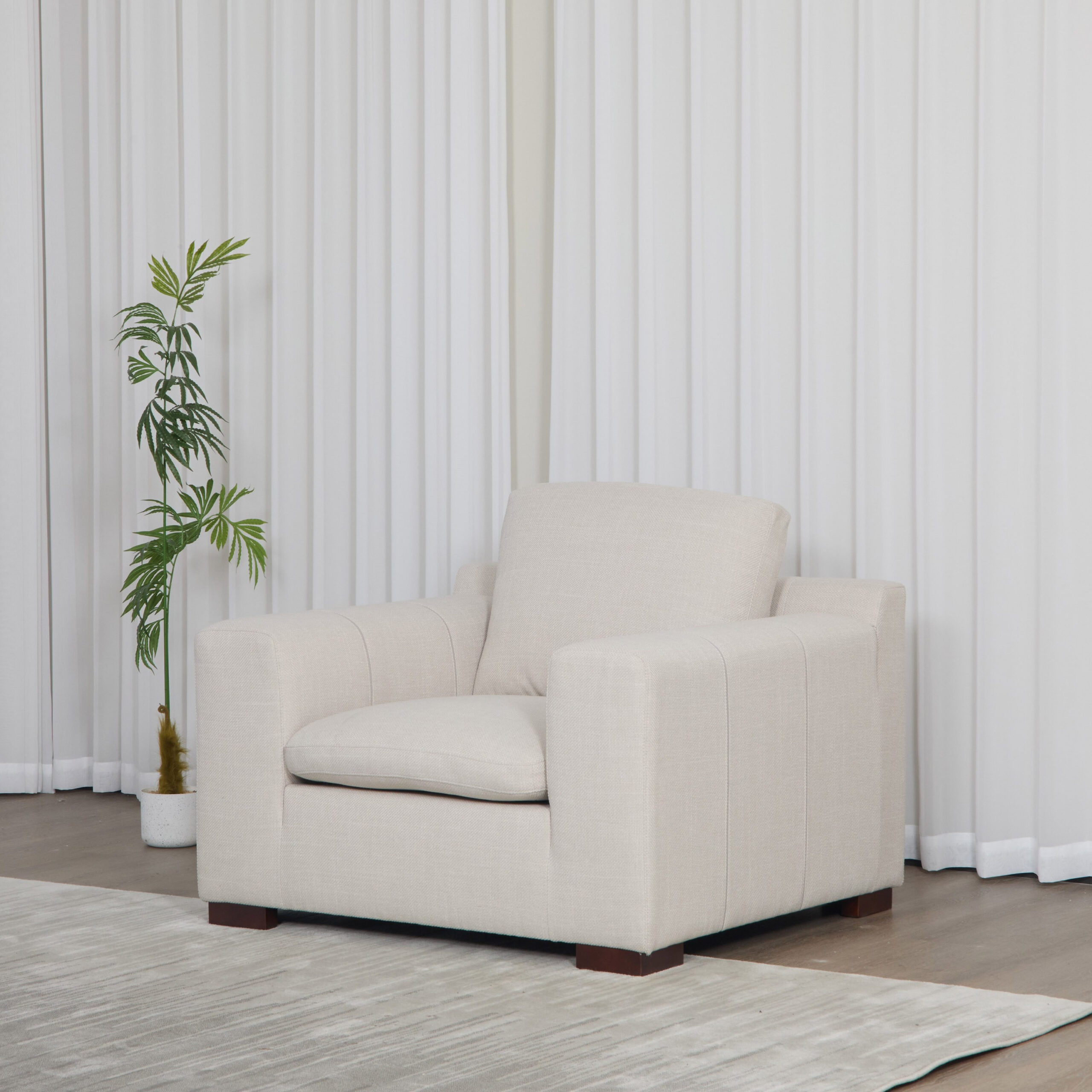 Victoria Fabric Armchair Sofa with 2 Arm Pillows