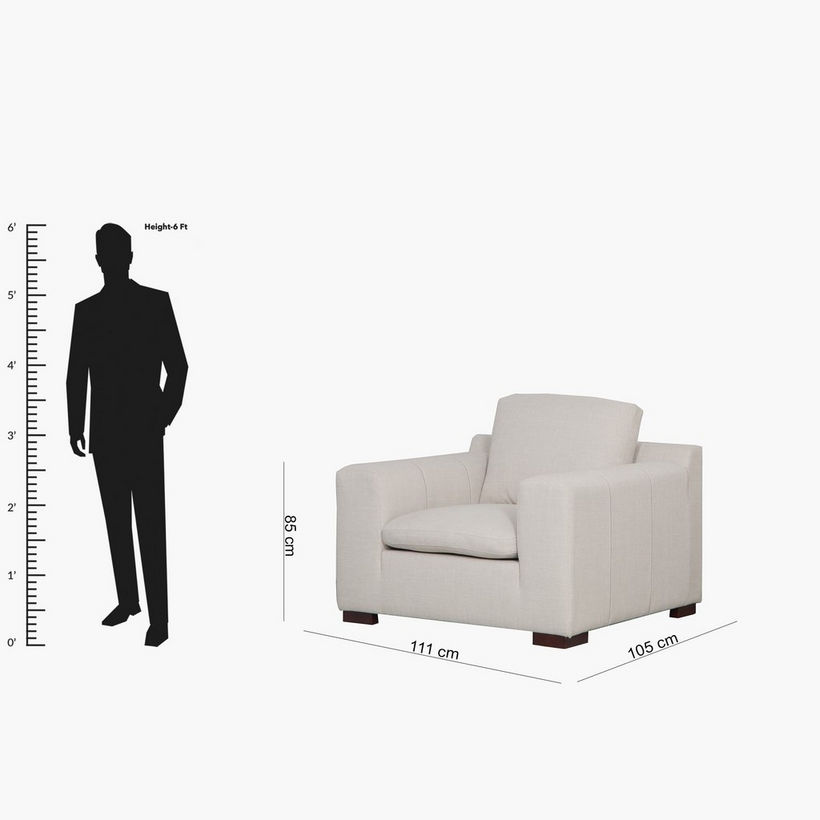 Victoria Fabric Armchair Sofa with 2 Arm Pillows - Image 10