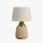Rollins Caskey Metal and Ceramic Table Lamp with Linen Shade - 30x47 cm