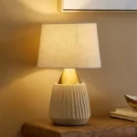 Rollins Caskey Metal and Ceramic Table Lamp with Linen Shade - 30x47 cm