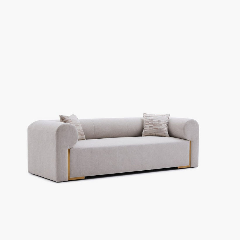 Bethany 3-Seater Large Fabric Sofa with 2 Cushions - Image 3