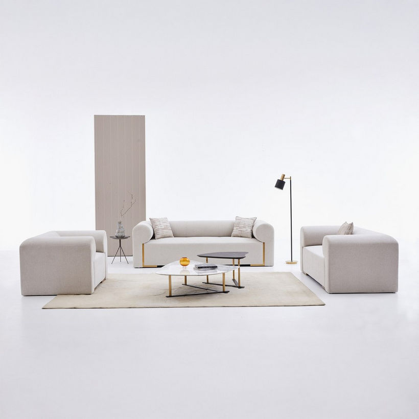Bethany 3-Seater Large Fabric Sofa with 2 Cushions - Image 5