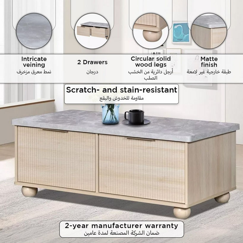 Island Coffee Table with 2 Drawers - Image 2