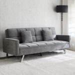 Movo Palmer 3-Seater Fabric Sofa Bed with 2 Cushions