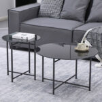 Movo Troy Glass Top Round Coffee Table