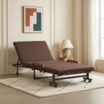 Movo Havana Folding Adjustable Metal Single Bed with Mattress - 80x190 cm