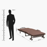 Movo Havana Folding Adjustable Metal Single Bed with Mattress - 80x190 cm