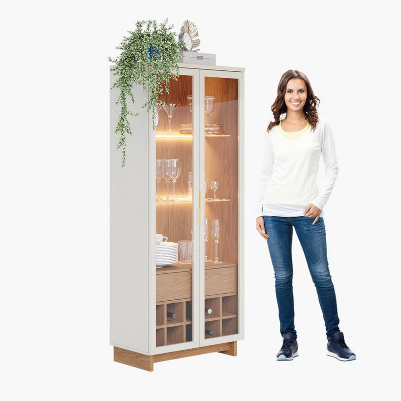Volca 2-Door Curio Cabinet with LED Light - Image 4