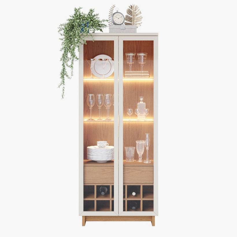 Volca 2-Door Curio Cabinet with LED Light - Image 5