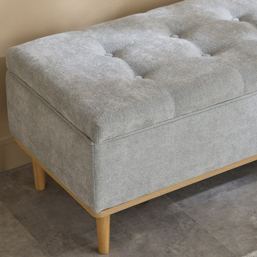 Drew Fabric Bench with Wood Frame - Image 7