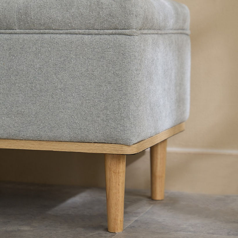 Drew Fabric Bench with Wood Frame - Image 8