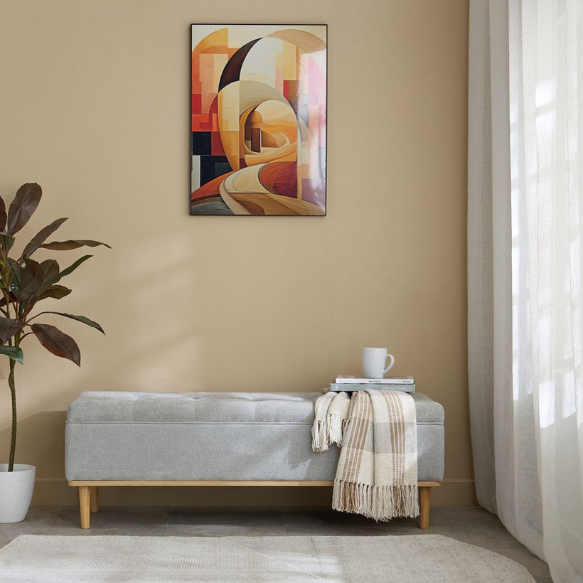 Drew Fabric Bench with Wood Frame - Image 9