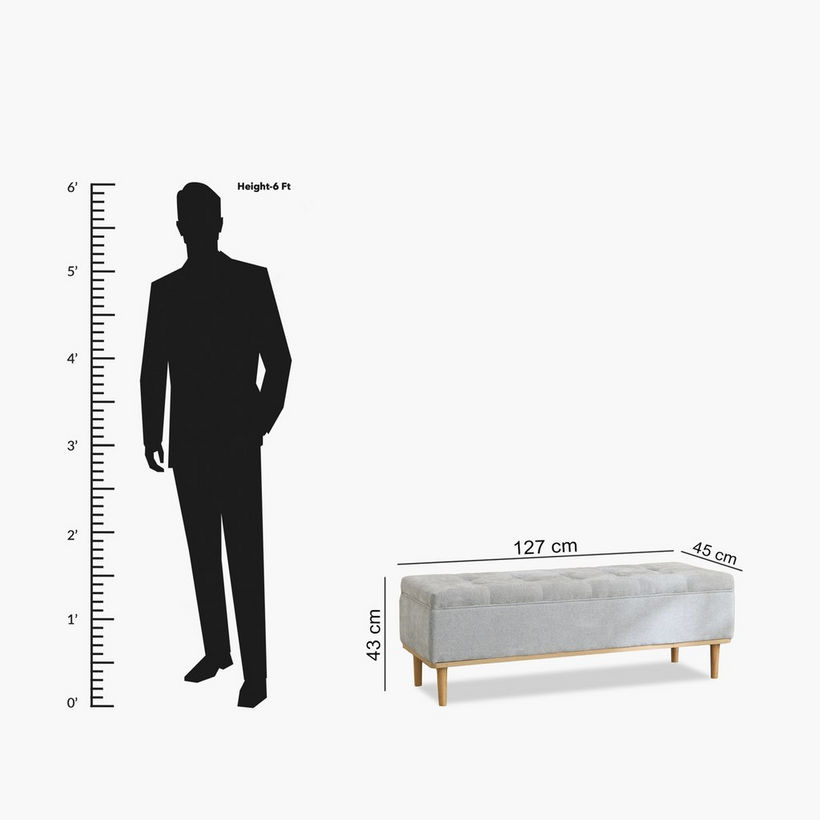 Drew Fabric Bench with Wood Frame - Image 11