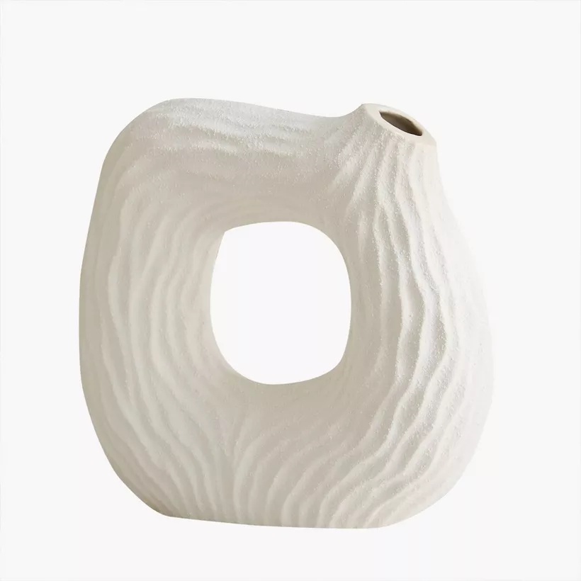 Sansa Roma Ceramic Textured Vase - 22.5x8.5x21 cm - Image 2