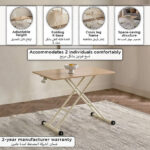 Movo Coda 2-Seater Height Adjustable Dining Table Coffee Table