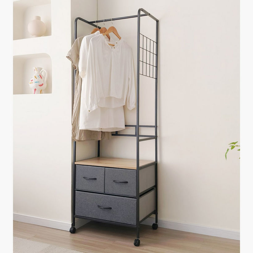 Movo Jazz 3-Drawer Coat Hanger with Multipurpose Rack - Image 3