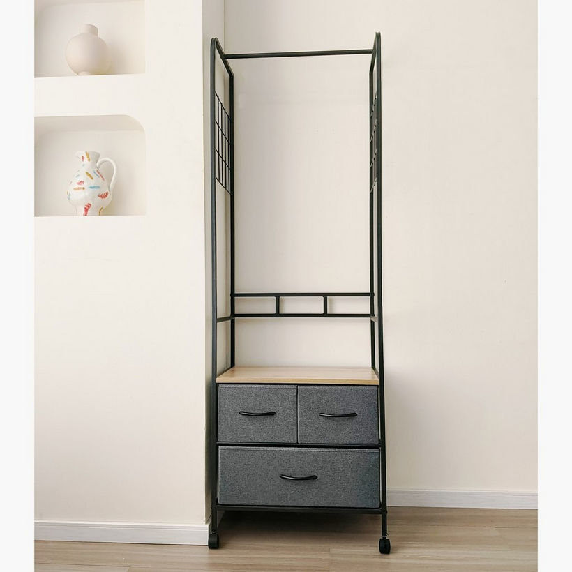 Movo Jazz 3-Drawer Coat Hanger with Multipurpose Rack - Image 4