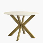 Portola 4-Seater Round Genuine Marble Top Dining Table