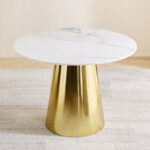 Cone 4-Seater Round Genuine Marble Top Dining Table