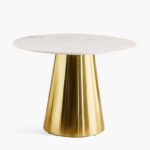 Cone 4-Seater Round Genuine Marble Top Dining Table