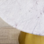 Cone 6-Seater Round Genuine Marble Top Dining Table