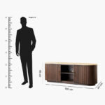 Cavon Ribella Solid Wood TV Unit with Genuine Travertine Top for TVs upto 70 inches