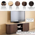 Cavon Ribella Solid Wood TV Unit with Genuine Travertine Top for TVs upto 70 inches