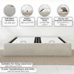 Hampton Upholstered Hydraulic Storage King Bed Base - 180x200 cm