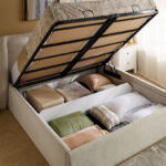 Hampton Upholstered Hydraulic Storage King Bed Base - 180x200 cm