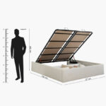 Hampton Upholstered Hydraulic Storage King Bed Base - 180x200 cm