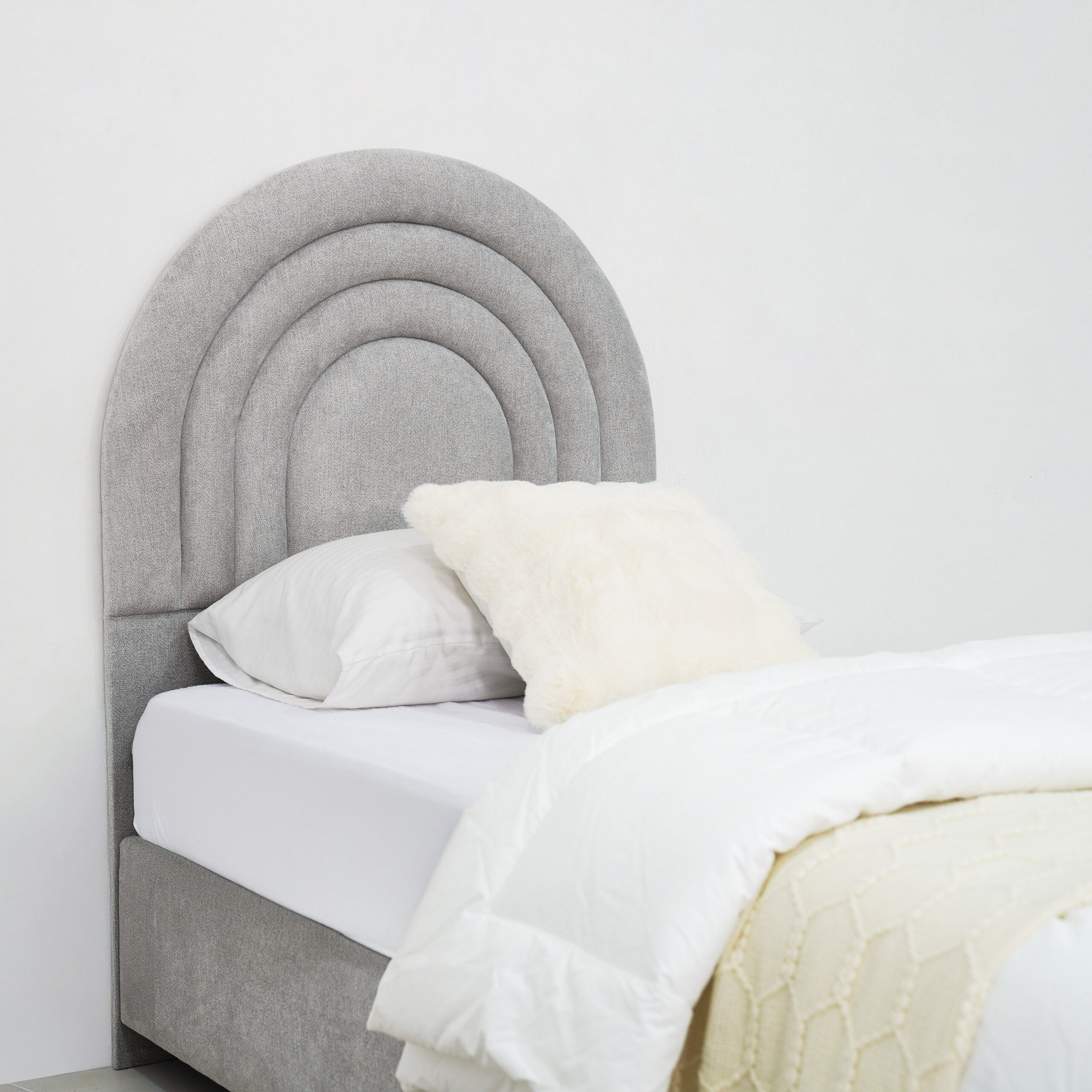Meadow Crescent Upholstered Single Headboard - 90x200 cm