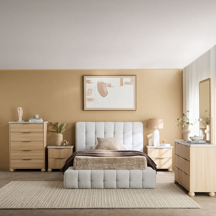 Island Stonia Upholstered Twin Bed - 120x200 cm - Image 7