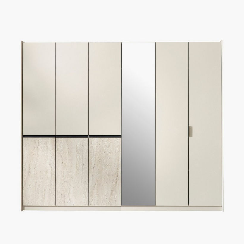 Melbourne 6-Door Wardrobe with Mirror - Image 3