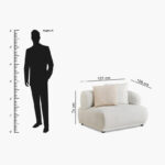 Orlando Fabric Right Arm Chair
