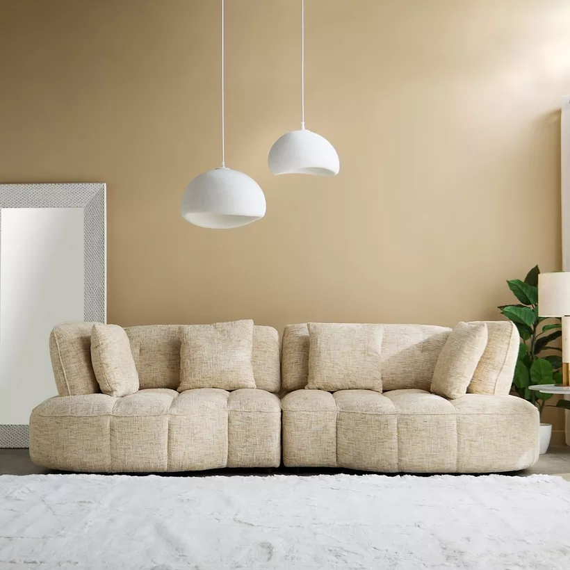 Havana 4-Seater Fabric Sofa with 4 Cushions and Adjustable Backrest - Image 4