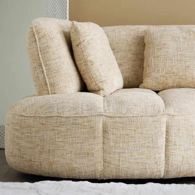 Havana 4-Seater Fabric Sofa with 4 Cushions and Adjustable Backrest - Image 7