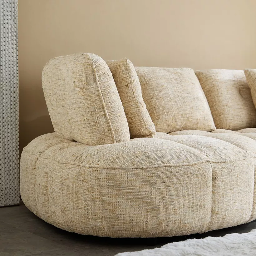 Havana 4-Seater Fabric Sofa with 4 Cushions and Adjustable Backrest - Image 8