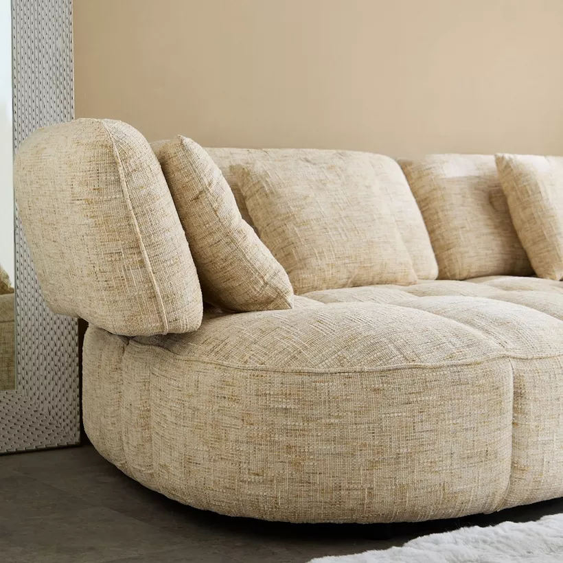 Havana 4-Seater Fabric Sofa with 4 Cushions and Adjustable Backrest - Image 9